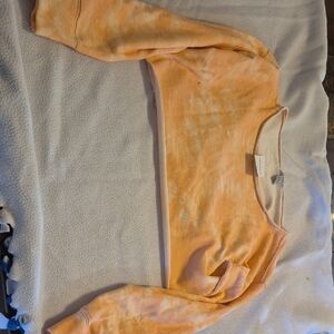 Wild Fable Orange Tie-Dye Cropped Sweater